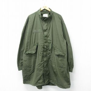 XL/古着 長袖 ミリタリー フィッシュテール コート メンズ 80s 大きいサイズ ロング丈 緑 グリーン spe 24apr26 中古 アウター