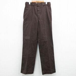 W33/古着 ディッキーズ Dickies ワーク パンツ メンズ 90s 茶 ブラウン 24apr26 中古 ボトムス ロング