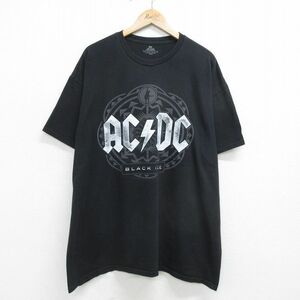 XL/古着 半袖 ビンテージ ロック バンド Tシャツ メンズ 00s AC/DC 大きいサイズ コットン クルーネック 黒 ブラック 24apr26 中古