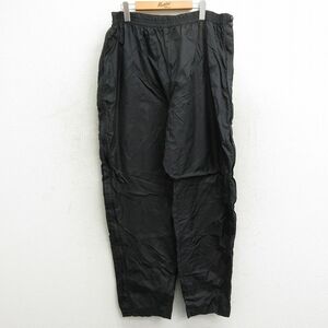 W44/古着 ナイロン パンツ メンズ 90s USAオリンピック 大きいサイズ 黒 ブラック 24may06 中古 ボトムス ロング