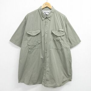 XL/古着 コロンビア 半袖 フィッシング シャツ メンズ 00s PFG 大きいサイズ ロング丈 コットン ベージュ系 カーキ 内側メッシュ 24may06