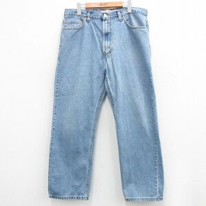 W35/古着 ジーンズ Levis リーバイス 505 メンズ 00s コットン 紺 ネイビー デニム 24may06 中古 ボトムス ジーパン Gパン ロング パンツ