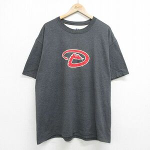 XL/古着 半袖 ビンテージ Tシャツ メンズ 00s MLB アリゾナダイヤモンドバックス 大きいサイズ クルーネック グレー メジャーリーグ ベース