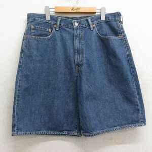 W35/古着 リーバイス Levis 505 ショート パンツ ショーツ メンズ コットン 紺 ネイビー デニム 24may06 中古 ボトムス 短パン ショーパン