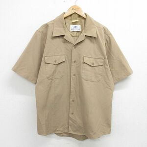 XL/古着 半袖 ミリタリー シャツ メンズ 00s ベージュ カーキ 24may06 中古 トップス