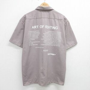 XL/古着 ディッキーズ Dickies 半袖 ワーク シャツ メンズ ART OF EDITING グレー 24may06 中古 トップス