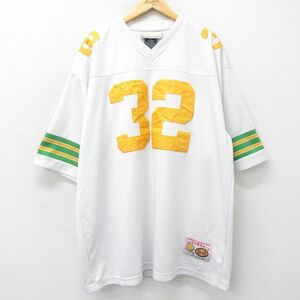 XL/古着 半袖 フットボール Tシャツ メンズ アメフト 大きいサイズ ロング丈 Vネック 白他 ホワイト 24may07 中古