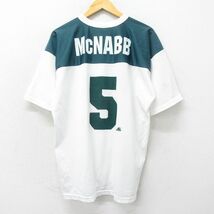 XL/古着 マジェステック 半袖 ビンテージ フットボール Tシャツ メンズ 90s NFL フィラデルフィアイーグルス ドノバンマクナブ 5 ツートン_画像2