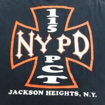 XL/古着 半袖 ビンテージ Tシャツ メンズ 00s NYPD 大きいサイズ コットン クルーネック 黒 ブラック 24may07 中古_画像3