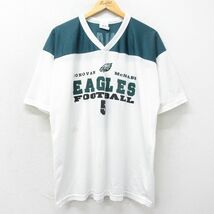 XL/古着 マジェステック 半袖 ビンテージ フットボール Tシャツ メンズ 90s NFL フィラデルフィアイーグルス ドノバンマクナブ 5 ツートン_画像1