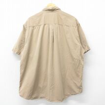 XL/古着 カーハート 半袖 シャツ メンズ 大きいサイズ ロング丈 コットン ボタンダウン ベージュ カーキ 24may07 中古 トップス_画像2