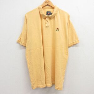 XL/古着 ラルフローレン チャップス 半袖 ブラント ポロ シャツ メンズ 80s ワンポイントロゴ 鹿の子 コットン 黄 イエロー 24may08 中古