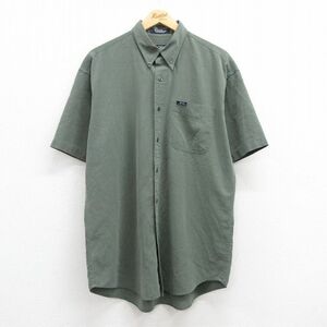 XL/古着 ラルフローレン チャップス 半袖 ブランド シャツ メンズ 90s 大きいサイズ レーヨン ボタンダウン 緑系 グリーン spe 24may08 中