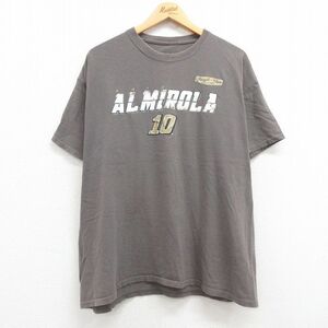 XL/古着 半袖 Tシャツ メンズ レーシング マスタング エリックアルミローラ コットン クルーネック グレー 24may09 中古