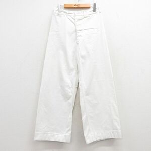 W29/古着 ビンテージ ミリタリー セーラー パンツ メンズ 70s ステンシル 白 ホワイト 24may09 中古 ボトムス ロング