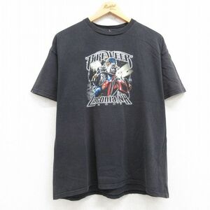 L/古着 半袖 ビンテージ Tシャツ メンズ 00s バイクウィーク 犬 クルーネック 黒 ブラック 24may09 中古