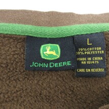 XL/古着 長袖 スウェット メンズ JOHN DEERE 大きいサイズ クルーネック 茶 ブラウン 24may10 中古 スエット トレーナー トップス_画像3