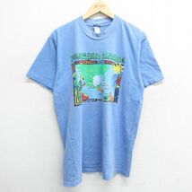 XL/古着 半袖 ビンテージ Tシャツ メンズ 90s パナマ運河 オウム クルーネック 薄紺 ネイビー 24may10 中古_画像1