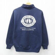 M/古着 ジャージーズ 長袖 ハーフジップ スウェット メンズ 90s レストラン サンタバーバラ 紺 ネイビー 24may10 中古 スエット トレーナー_画像1