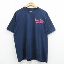 XL/古着 フルーツオブザルーム 半袖 ビンテージ Tシャツ メンズ 90s オーシャンシティ 大きいサイズ クルーネック 紺 ネイビー 24may11 中_画像1