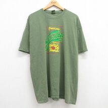 XL/古着 半袖 ビンテージ Tシャツ メンズ 00s grass ROOTS 大きいサイズ クルーネック 緑 グリーン 24may11 中古_画像1