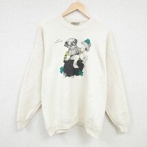 XL/古着 リー Lee 長袖 スウェット メンズ 90s レプラコーン 大きいサイズ クルーネック 生成り 24may11 中古 スエット トレーナー トップ_画像1