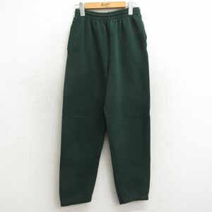 W28/古着 スウェット パンツ メンズ 90s 緑 グリーン 24may11 中古 ボトムス ロング