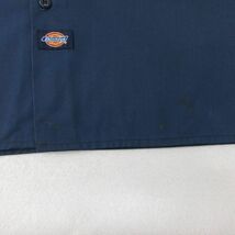 XL/古着 ディッキーズ Dickies 長袖 ワーク シャツ メンズ 90s ロング丈 紺 ネイビー 24may11 中古 トップス_画像4