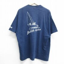 XL/古着 ヘインズ 半袖 ビンテージ Tシャツ メンズ 00s gudith Lynn 船 大きいサイズ コットン クルーネック 紺 ネイビー 24may13 中古_画像1