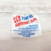 XL/古着 ヘインズ 半袖 ビンテージ Tシャツ メンズ 90s WALK 企業広告 大きいサイズ クルーネック 白 ホワイト 24may13 中古_画像6