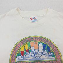 XL/古着 ヘインズ 半袖 ビンテージ Tシャツ メンズ 90s WALK 企業広告 大きいサイズ クルーネック 白 ホワイト 24may13 中古_画像7