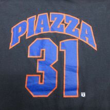 XL/古着 半袖 ビンテージ Tシャツ メンズ 90s MLB ニューヨークメッツ マイクピアッツァ 31 大きいサイズ コットン クルーネック 黒 ブラッ_画像4