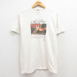 L/古着 半袖 ビンテージ Tシャツ メンズ 00s キリン コットン クルーネック 生成り 24may13 中古