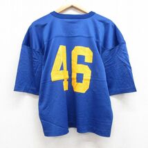 XL/古着 ローリングス 半袖 ビンテージ フットボール Tシャツ メンズ 90s 46 メッシュ地 大きいサイズ Vネック 青 ブルー 24may13 中古_画像2