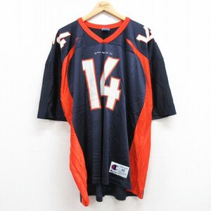 XL/古着 チャンピオン champion 半袖 ビンテージ フットボール Tシャツ メンズ 90s NFL デンバーブロンコス ブライアングリース 14 メッシ