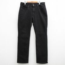 W36/古着 リーバイス Levis 514 ジーンズ メンズ 黒 ブラック デニム 24may13 中古 ボトムス ジーパン Gパン ロング パンツ_画像1