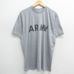 XL/古着 半袖 ビンテージ Tシャツ メンズ 00s ミリタリー アーミー ARMY リフレクター 大きいサイズ クルーネック グレー 霜降り 24may13