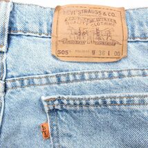 W36/古着 リーバイス Levis 505 ショート パンツ ショーツ メンズ 00s 紺 ネイビー デニム 24may13 中古 ボトムス 短パン ショーパン ハー_画像3