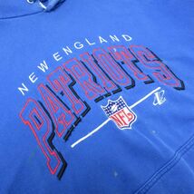 XL/古着 長袖 スウェット パーカー メンズ 00s NFL ニューイングランドペイトリオッツ 刺繍 大きいサイズ クルーネック 青 ブルー アメフト_画像3