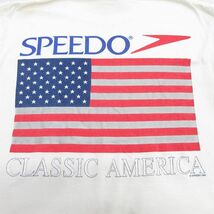 L/古着 スピード SPEEDO 半袖 ビンテージ Tシャツ メンズ 90s 星条旗 ボロ コットン クルーネック 白 ホワイト spe 24may14 中古_画像4