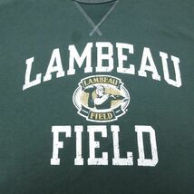 XL/古着 チャンピオン Champion 長袖 スウェット メンズ Lambeau Field 大きいサイズ クルーネック 緑 グリーン 24may14 中古 スエット ト_画像2