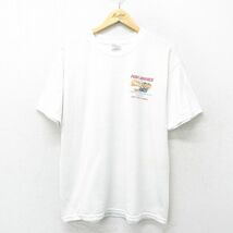 XL/古着 ヘインズ 半袖 ビンテージ Tシャツ メンズ 00s バイク クルーネック 白 ホワイト 24may14 中古_画像2