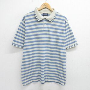 XL/古着 ピューリタン 半袖 ポロ シャツ メンズ 00s 鹿の子 紺他 ネイビー 霜降り 24may15 中古 トップス