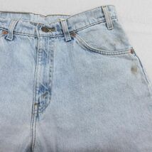 W32/古着 リーバイス Levis 550 ショート パンツ ショーツ メンズ 90s コットン 薄紺 ネイビー デニム 24may15 中古 ボトムス 短パン ショ_画像7