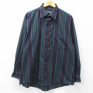 XL/古着 バンヒューセン 長袖 シャツ メンズ 00s 紺他 ネイビー 24may15 中古 トップス