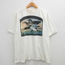 XL/古着 半袖 ビンテージ Tシャツ メンズ 90s カモ クルーネック 白 ホワイト spe 24may15 中古_画像1