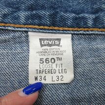 W33/古着 リーバイス Levis 560 ショート パンツ ショーツ メンズ 00s コットン 紺 ネイビー デニム 24may15 中古 ボトムス 短パン ショー_画像5