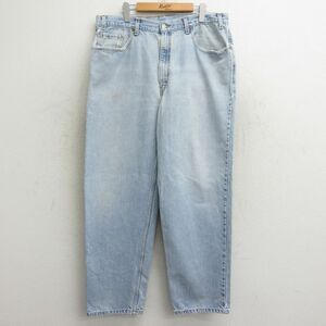 W40/古着 ジーンズ Levis リーバイス 550 メンズ 00s 大きいサイズ コットン 薄紺 ネイビー デニム 24may16 中古 ボトムス ジーパン Gパン