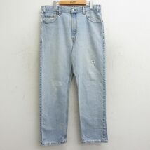 W36/古着 ジーンズ Levis リーバイス 505 メンズ 90s 紺 ネイビー デニム 24may16 中古 ボトムス ジーパン Gパン ロング パンツ_画像1