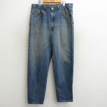 W38/古着 ジーンズ Levis リーバイス 550 メンズ 00s コットン 紺 ネイビー デニム 24may16 中古 ボトムス ジーパン Gパン ロング パンツ_画像1